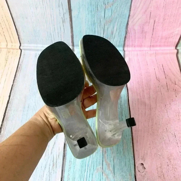 Y2K clear heel square toe open toe sandal high heels size 5.5 - Picture 10 of 10